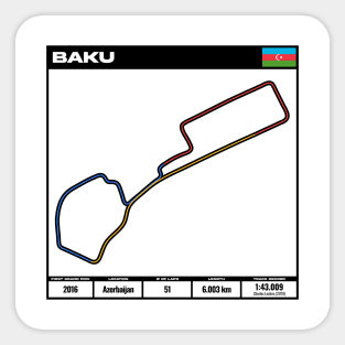 formula one circuit baku- formula one track - formula 1 track T-Shirt Sticker